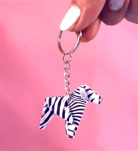 Origami Zebra Sleutelhanger