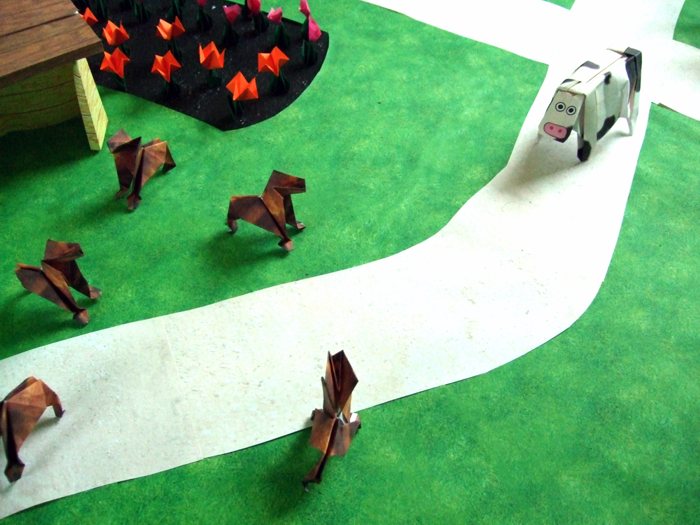 mean looking origami dogs mean looking origami dogs