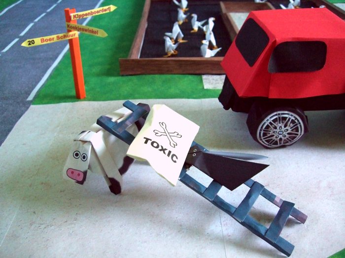 origami bug packing a cow origami bug packing a cow