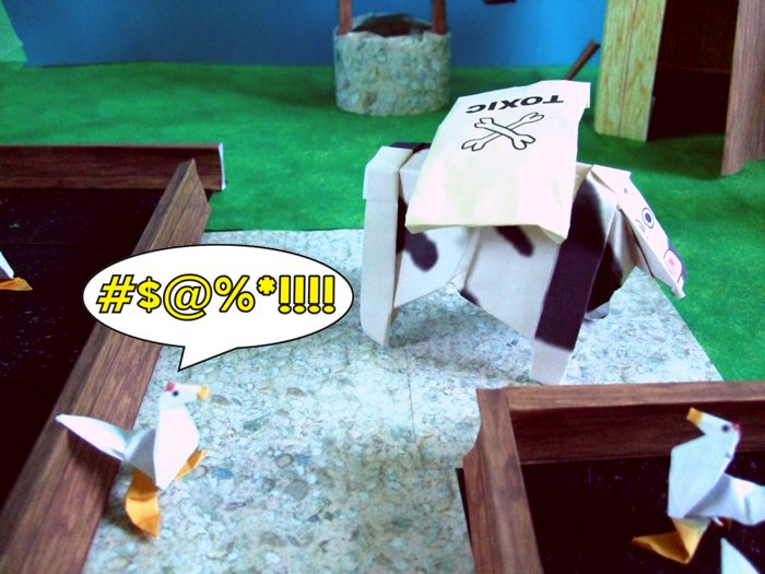 angry origami chicken angry origami chicken