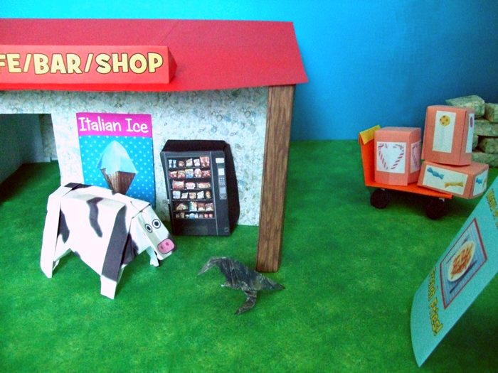 origami crow and a cow talking to each other origami crow and a cow talking to each other