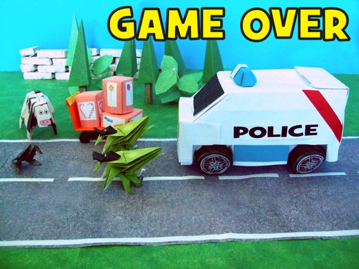 origami cops with a police car origami cops with a police car