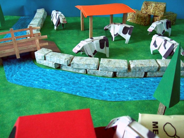 happy looking origami cows happy looking origami cows