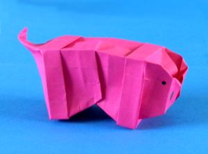 kaartje van een origami varkentje kaartje van een origami varkentje