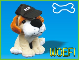 kaartje met een schattige knuffel hond kaartje met een schattige knuffel hond