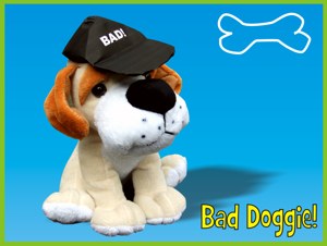 Card with a dog and an origami baseball cap Card with a dog and an origami baseball cap