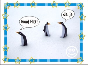 knutselkaartje van grappige pinguins in de winter knutselkaartje van grappige pinguins in de winter