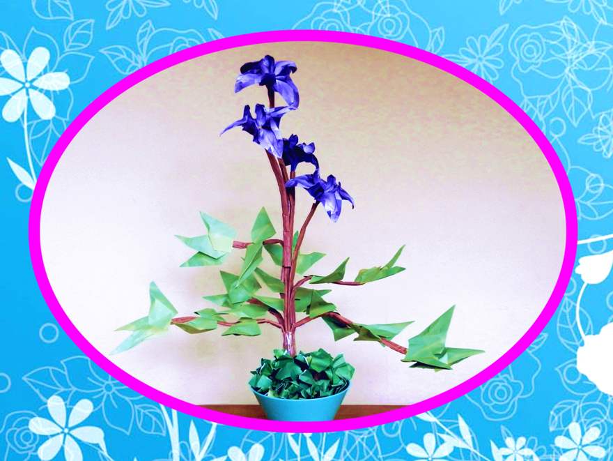 Bonsai Origami Iris Flower