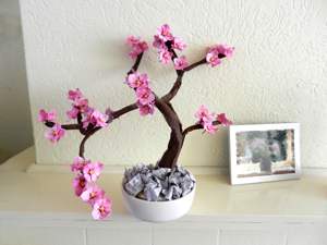 Bonsai plant met roze bloemetjes Bonsai plant met roze bloemetjes