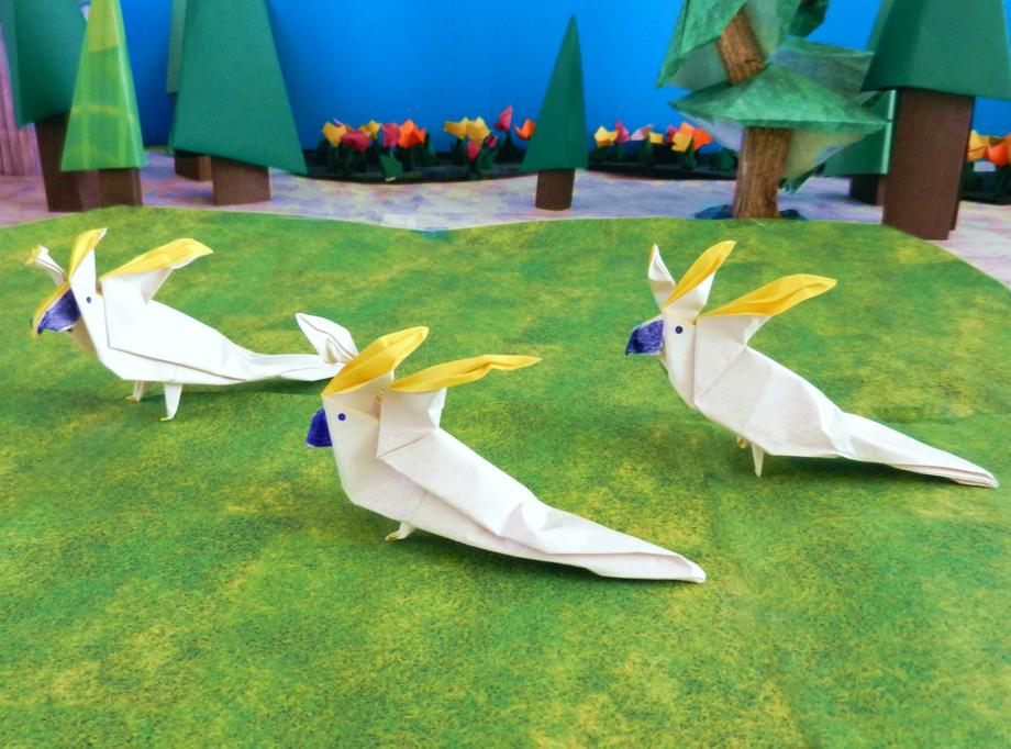 Origami Cockatoos