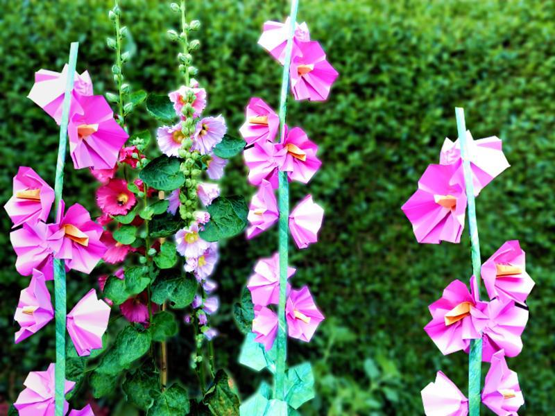 Origami Hollyhocks