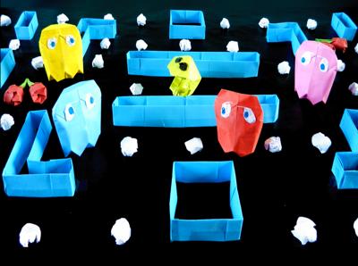 3d Pacman van papier