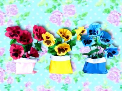 Origami viooltjes Origami viooltjes