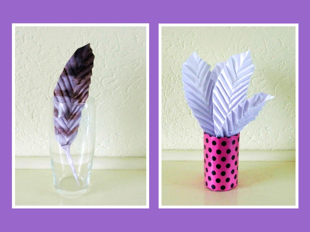 Origami feathers