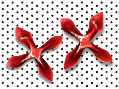 Bloemen op een stippenachtergrond Bloemen op een stippenachtergrond
