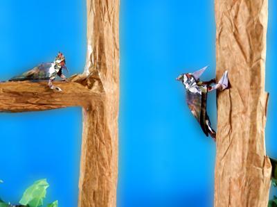 Origami woodpeckers