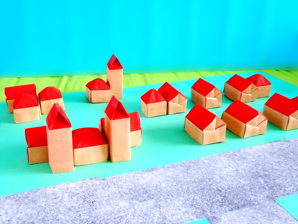 Origami block town