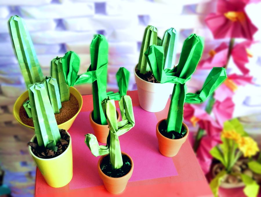 Origami cactuses