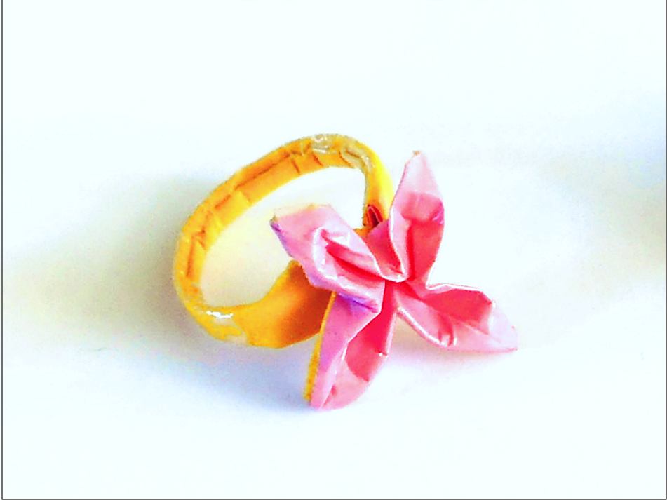 Origami flower ring