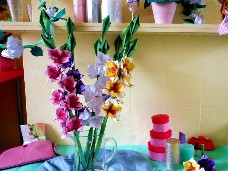 Origami Gladiolus flowers