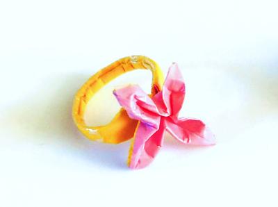 Origami flower ring