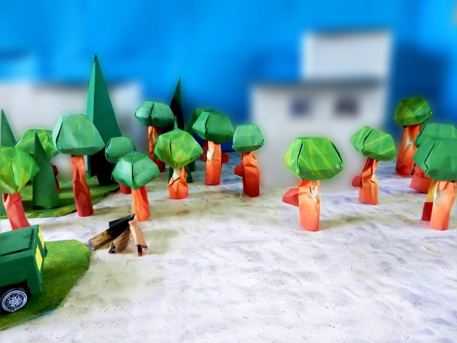 Origami forest