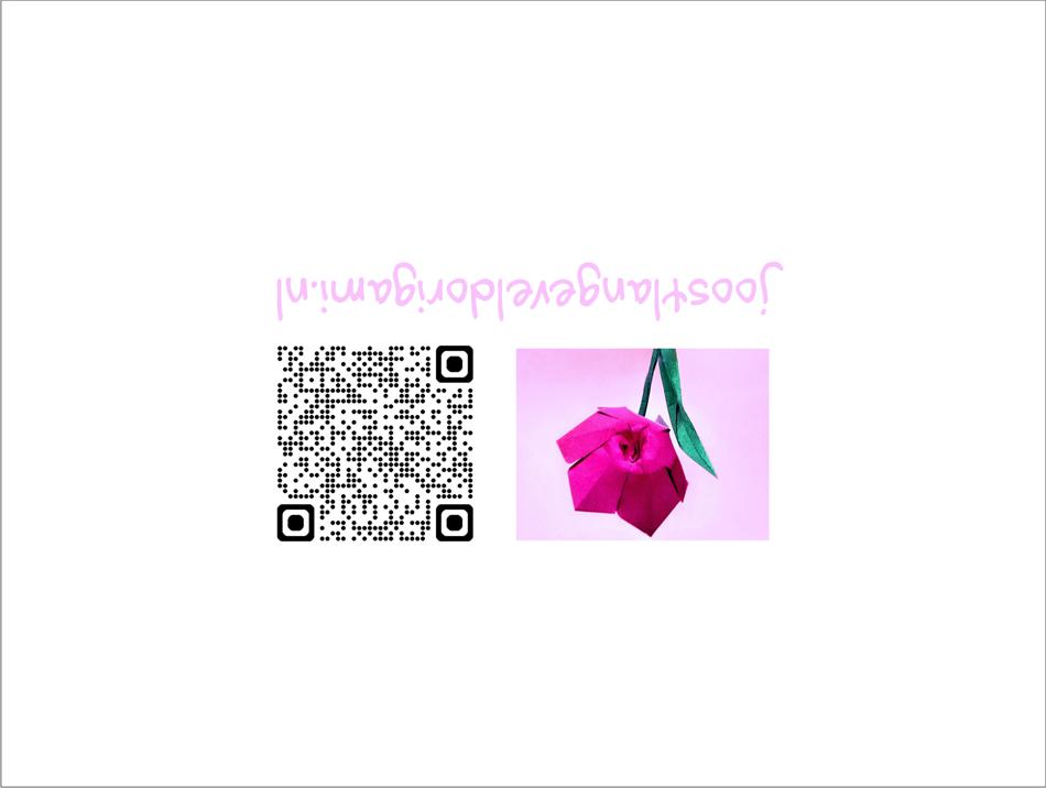 Card with pink Origami flower