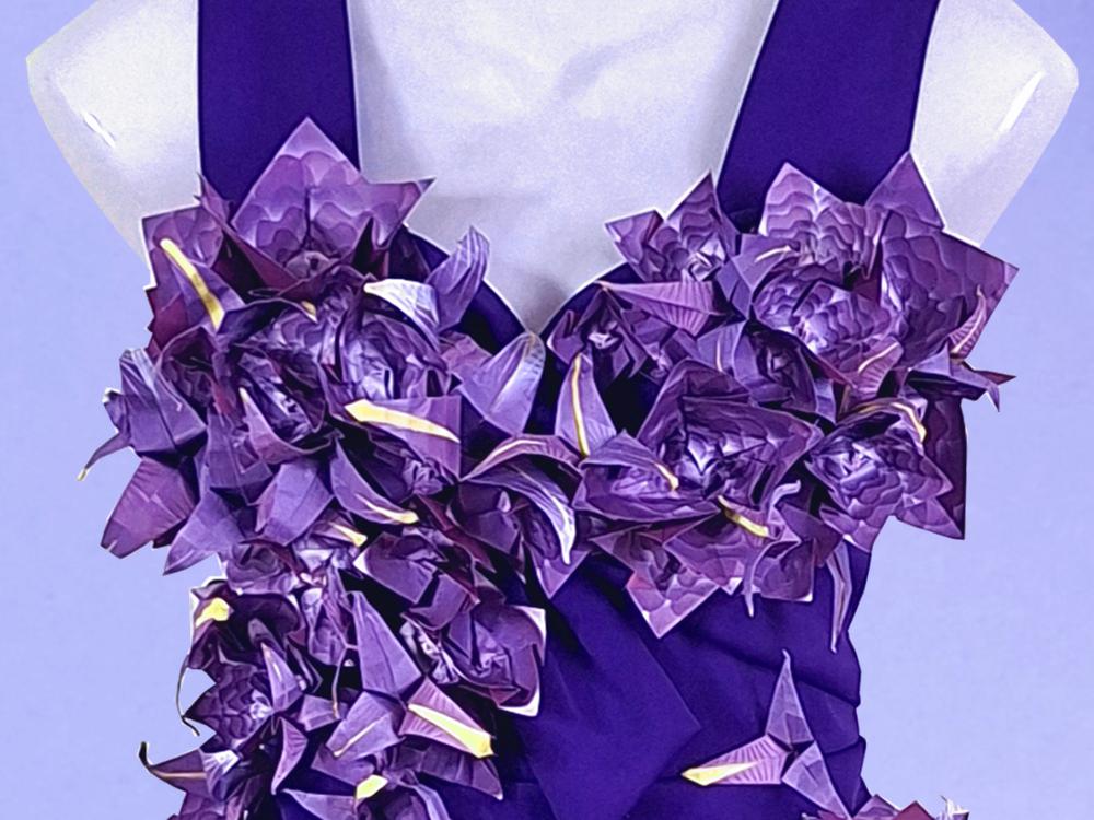 Dress with Origami Flowers
