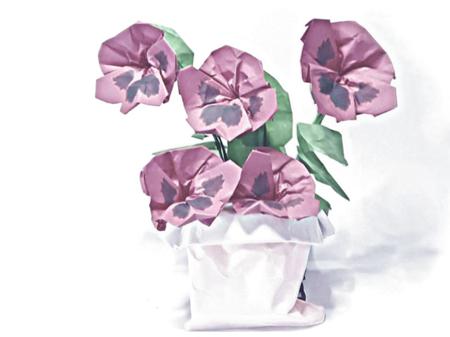 Origami Viooltjes bloemen