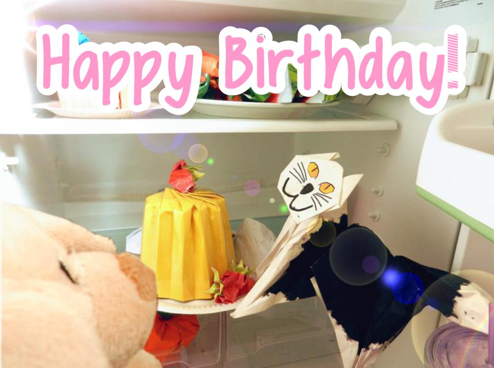 Cat in Fridge Birthday Card