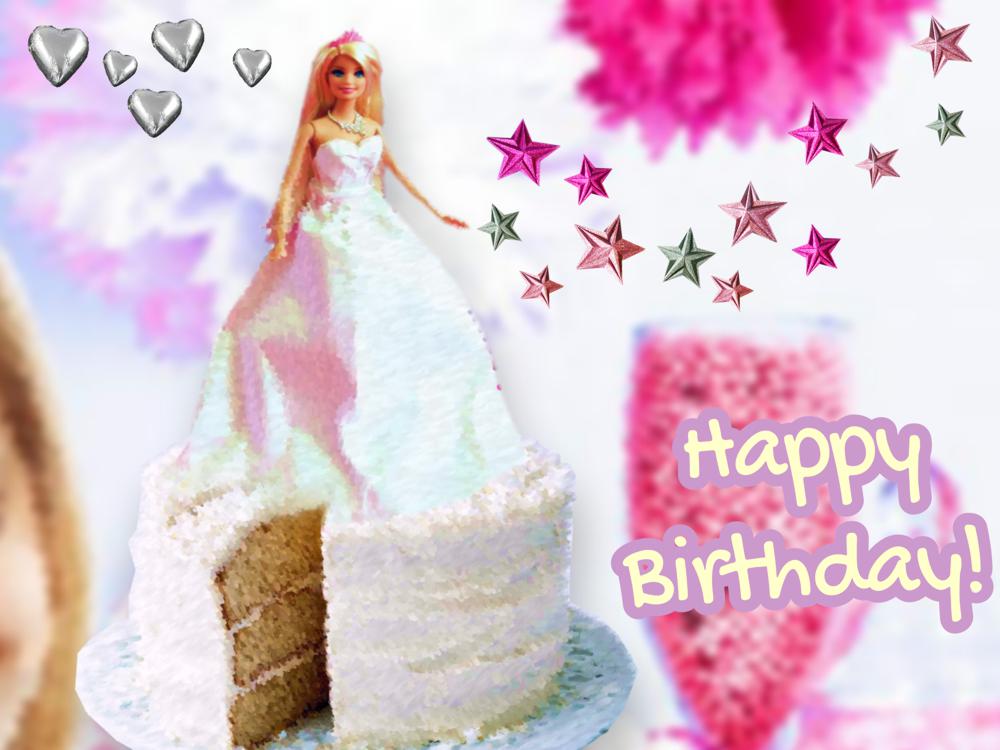 Doll Cake Birthday card Doll Cake Birthday card