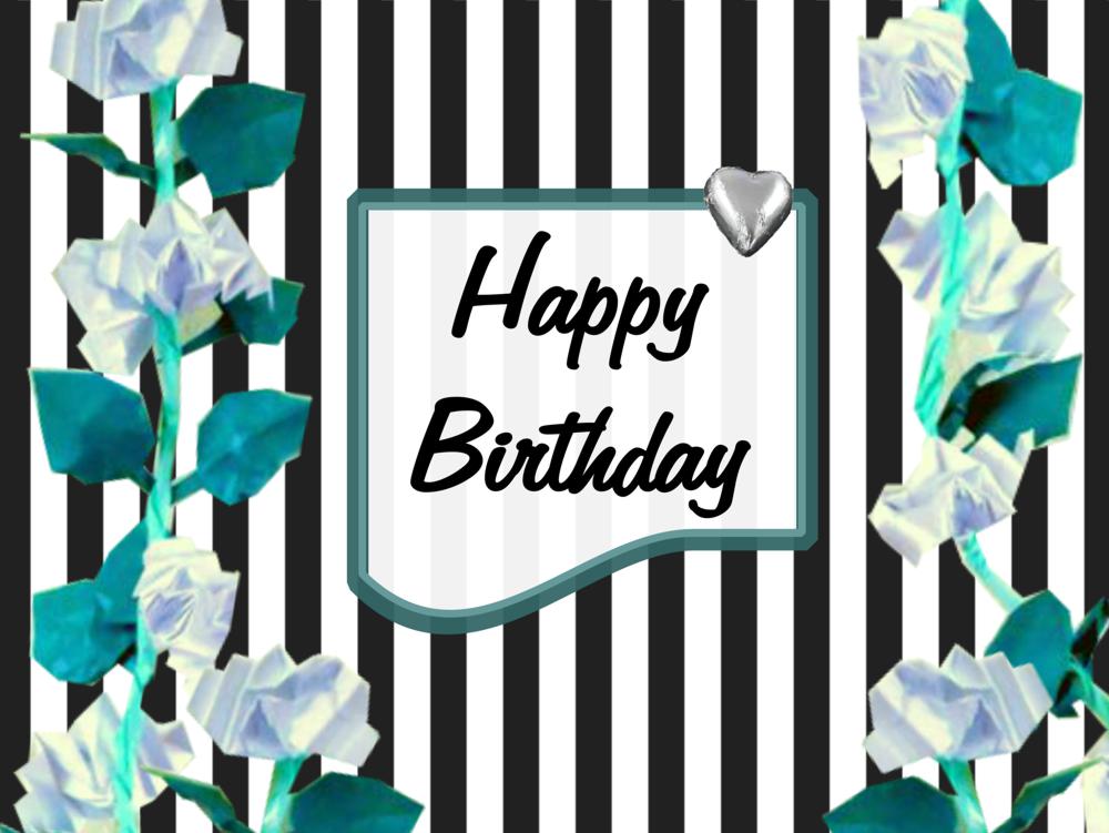 Origami Roses Birthday card Origami Roses Birthday card