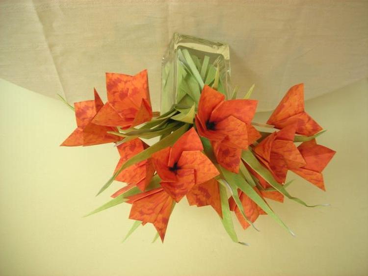 origami card with flowers