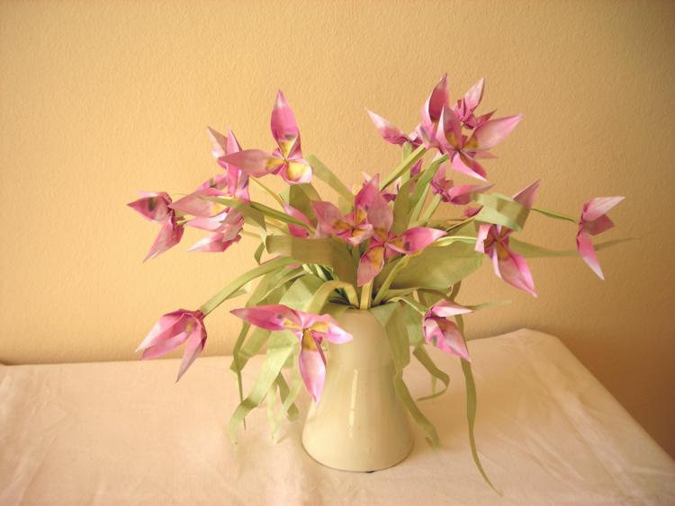 Card with very sweet pink origami flowers