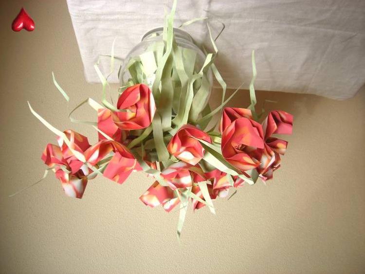 origami card with flowers