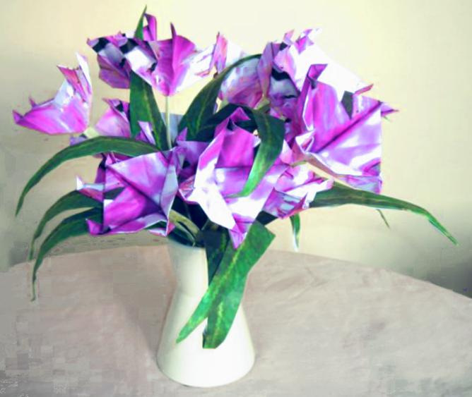 Purple Origami Flowers Purple Origami Flowers
