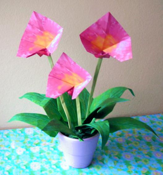 Origami Blushing Heart Flowers Origami Blushing Heart Flowers