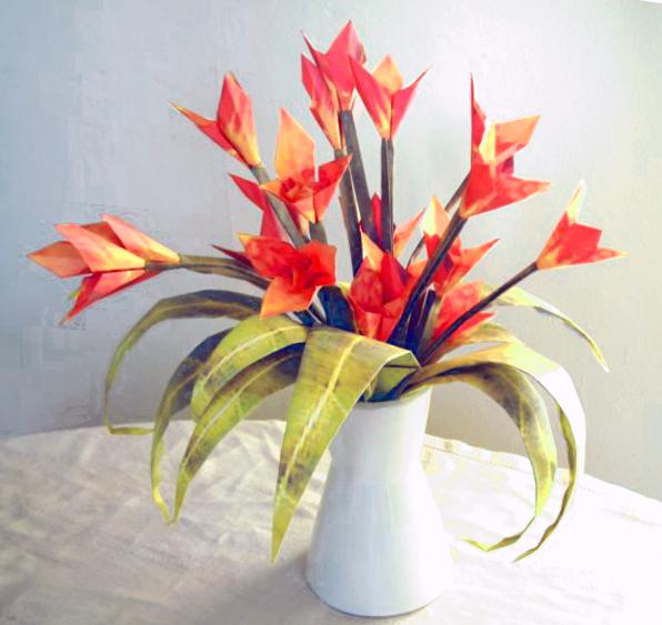 Origami Flowers in a Vase Origami Flowers in a Vase