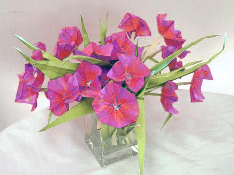 Pink Origami Flowers Pink Origami Flowers