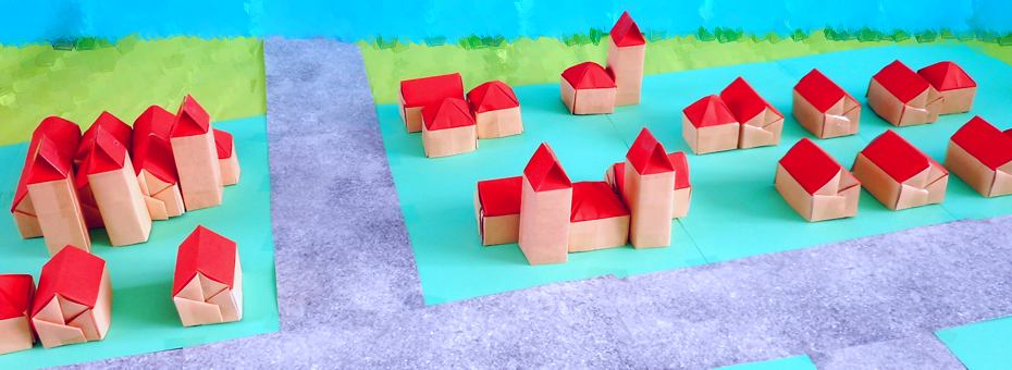 Origami block town