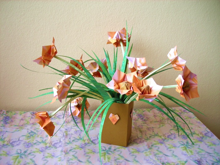 Origami bloemen