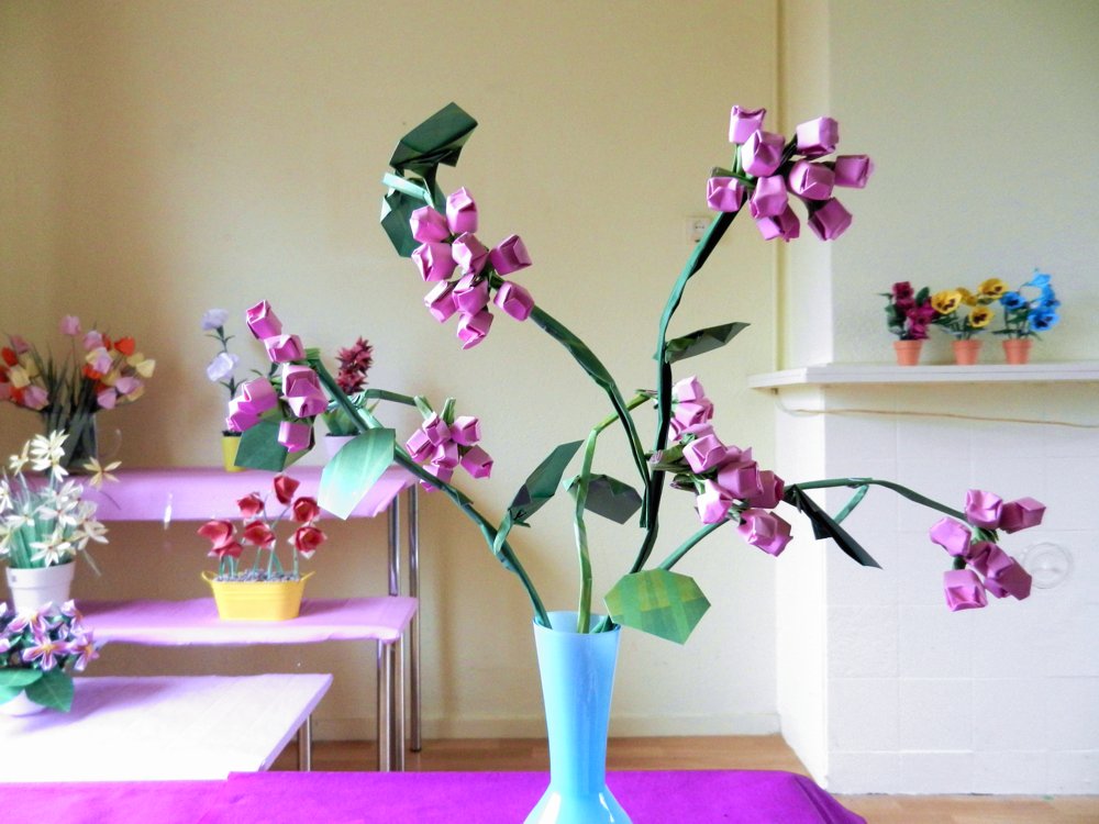 Origami roze besjes