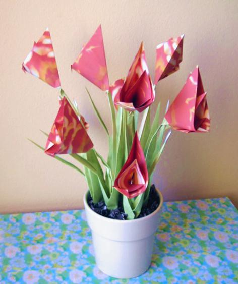 Origami bloemen