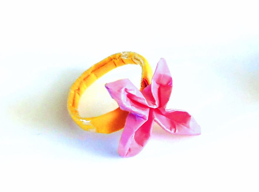 Origami flower ring