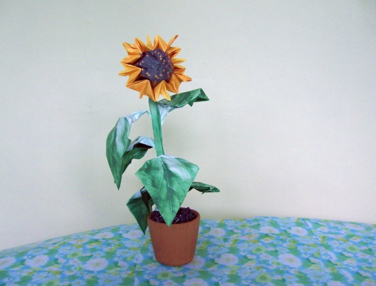 Origami zonnebloem