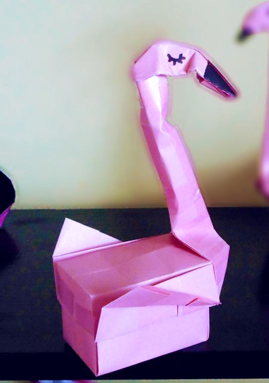 Origami Flamingo Box