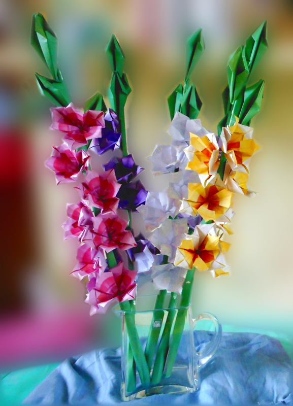 Origami Gladiolus flowers