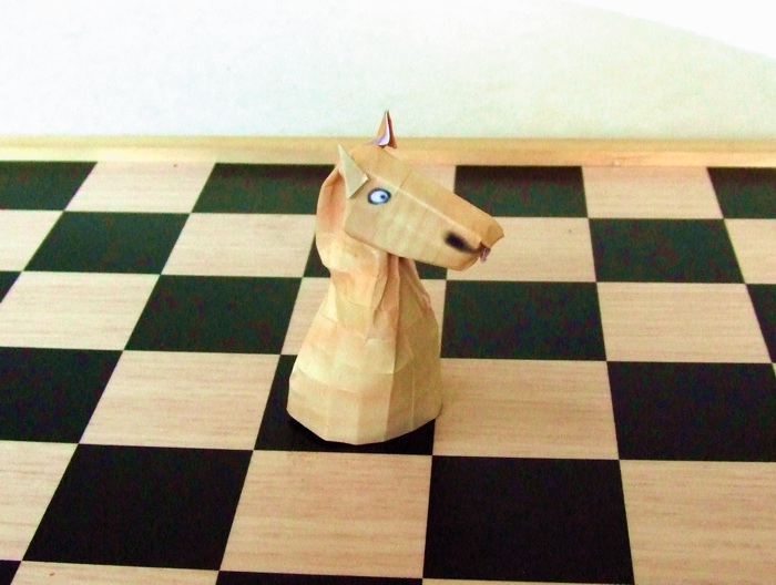 Origami chess piece