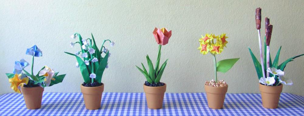 Origami bloemen