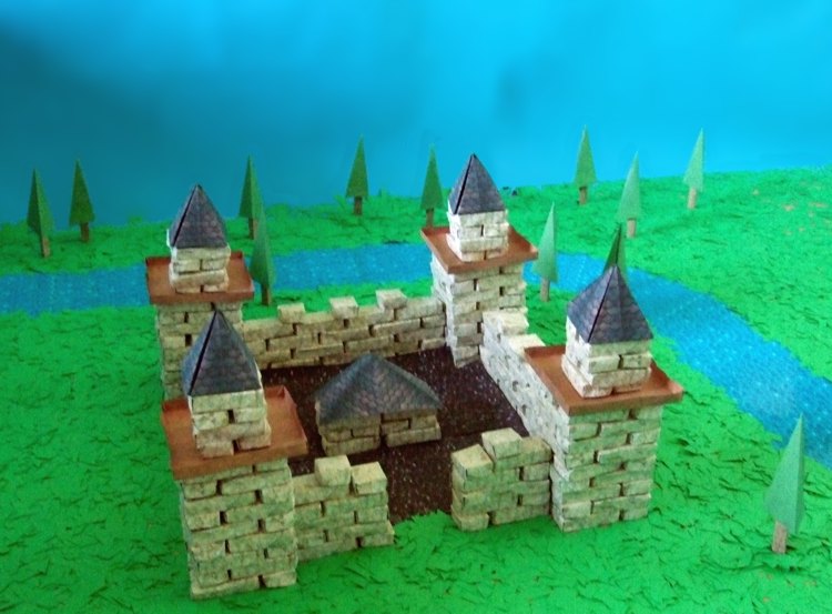 Miniatuur kasteel van papier